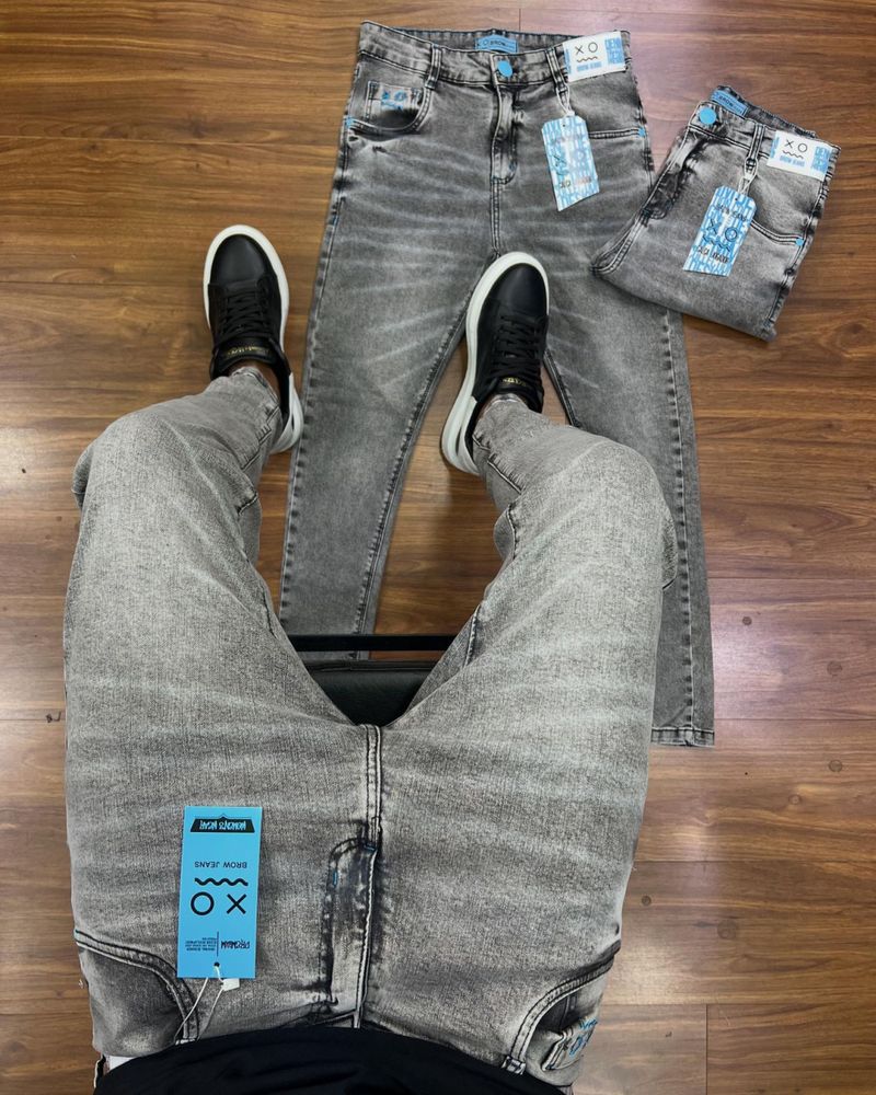 Calça jogador Cinza Claro Sem rasgo