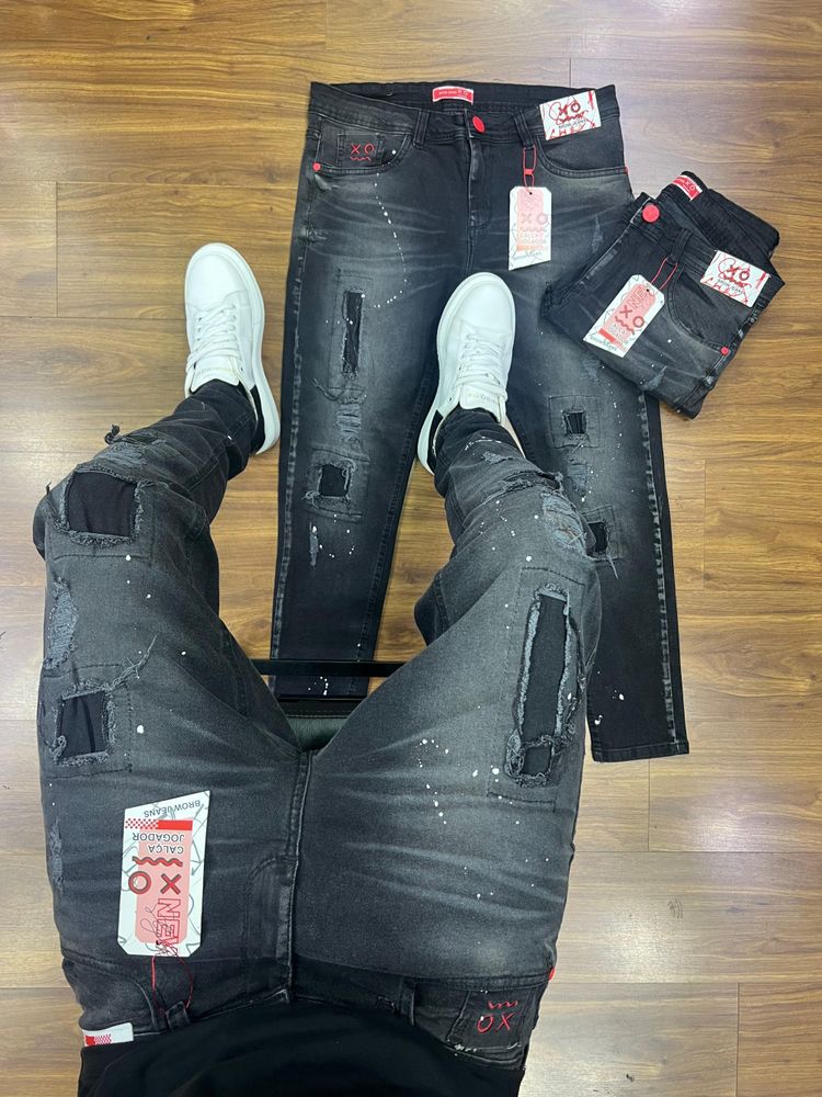 Calça jogador Preta Grafit Claro Com Quadrados