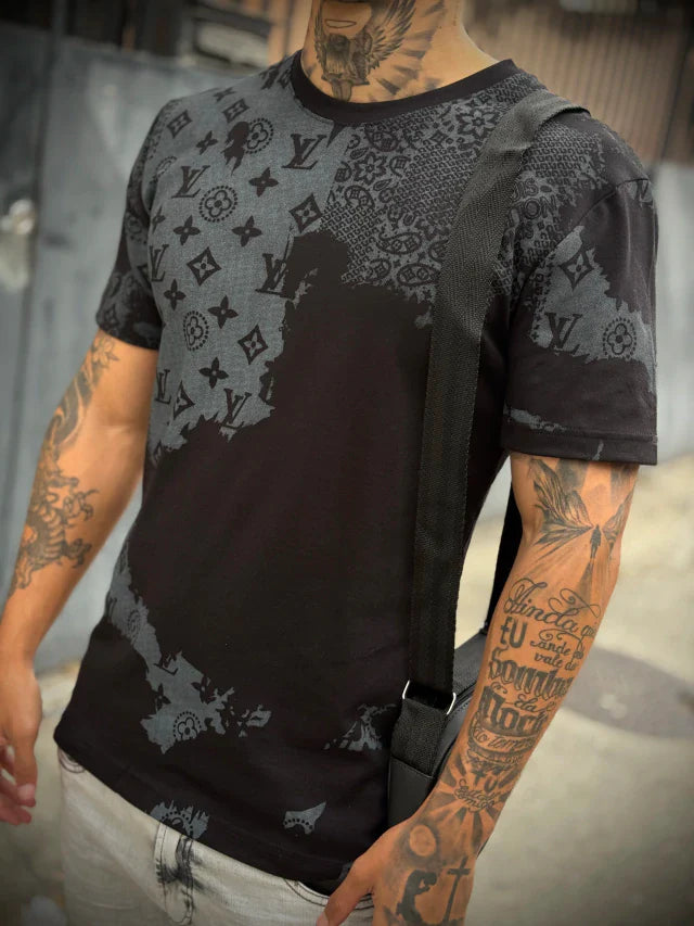 Camiseta Premium LV Fade Print - Importada - Preta