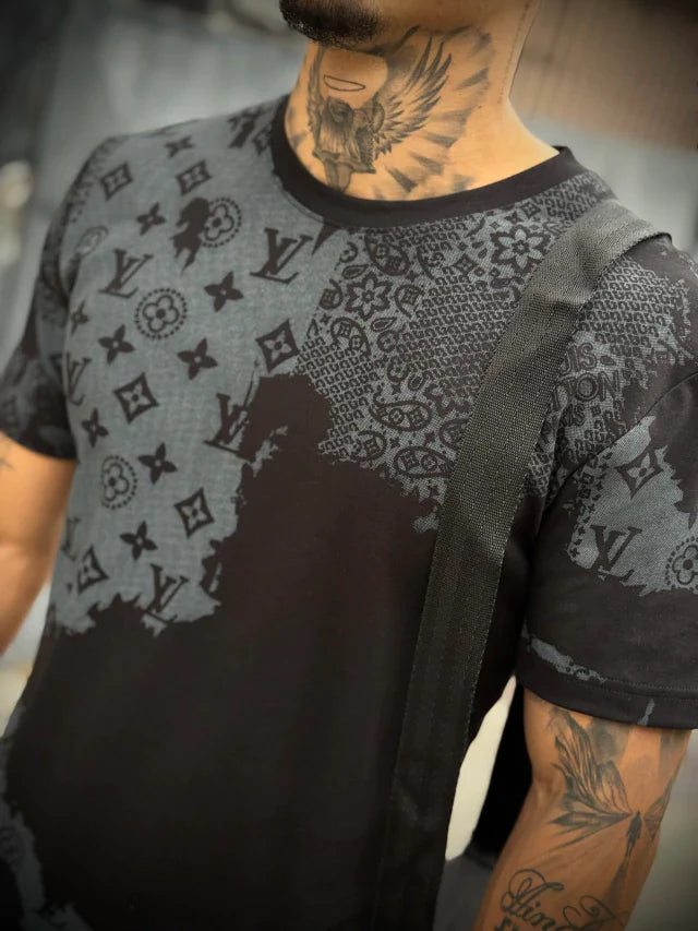 Camiseta Premium LV Fade Print - Importada - Preta