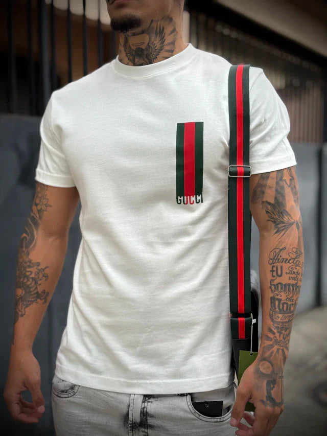 Camisa Gucci Basic Faixa - Premium - Branca