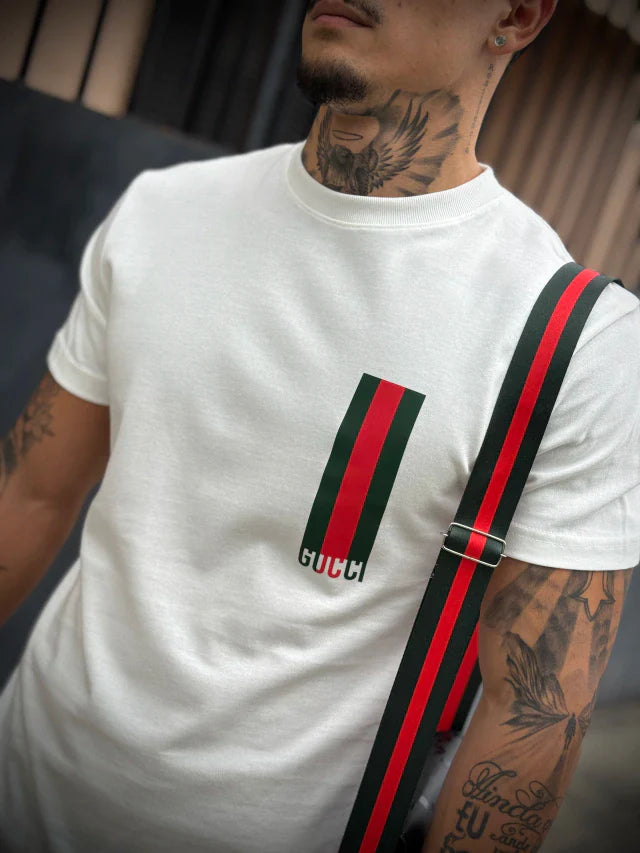 Camisa Gucci Basic Faixa - Premium - Branca