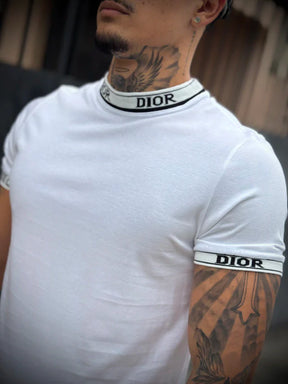 Camisa Dior Detalhe Gola - Importada Premium - Branca