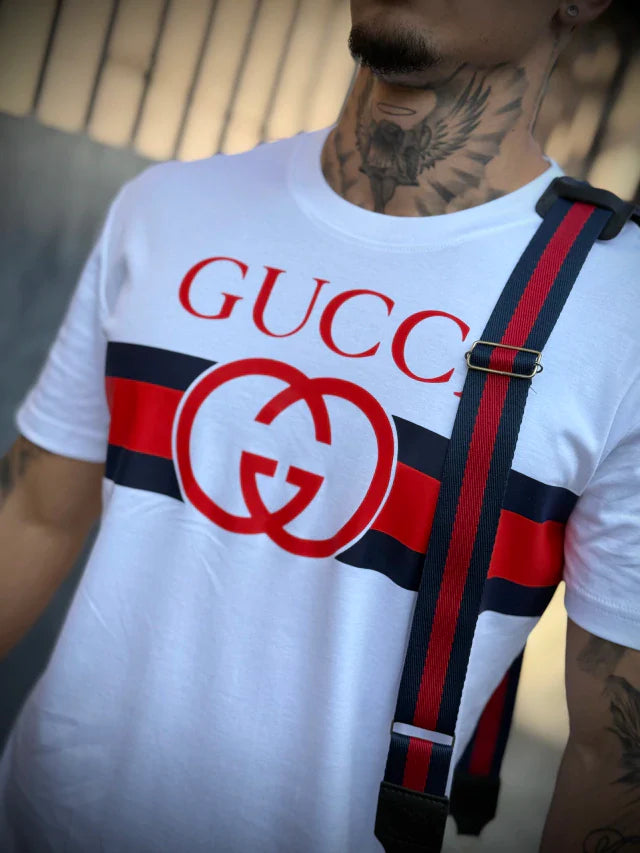 Camisa Gucci Faixa Frontal - Premium - Branca